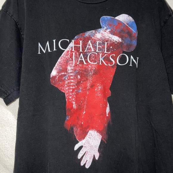 Michael Jackson Graphic T-Shirt Black Short Sleeve Glove Tultex Size XL - Picture 3 of 4